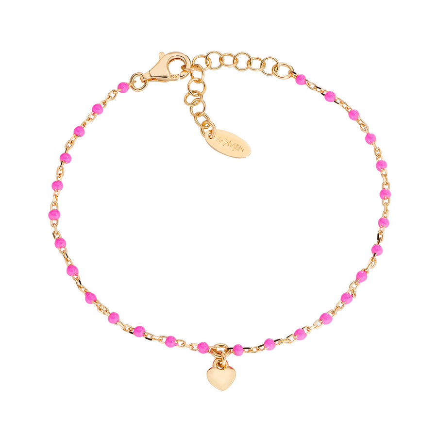 Bracciale donna Amen argento con cuore e smalto BRSMCUGF3