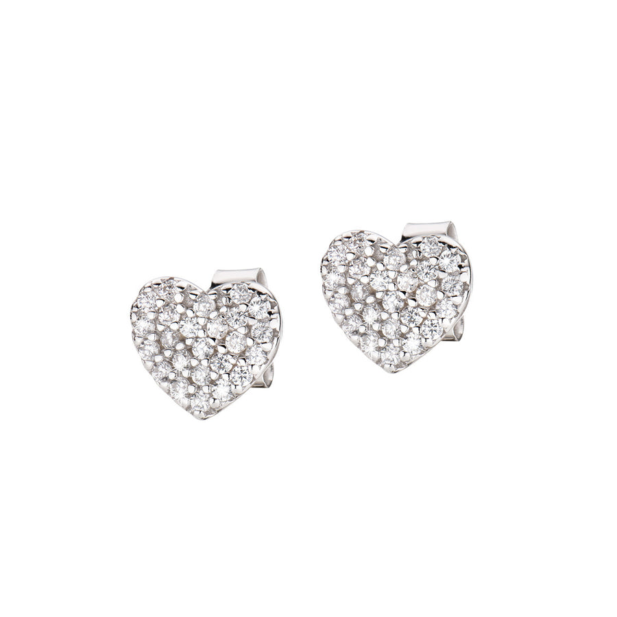 Orecchini Amen donna in argento con cuore con zirconi EHBBZ