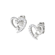 Orecchini Amen donna in argento con cuore con zirconi EHSBBZ