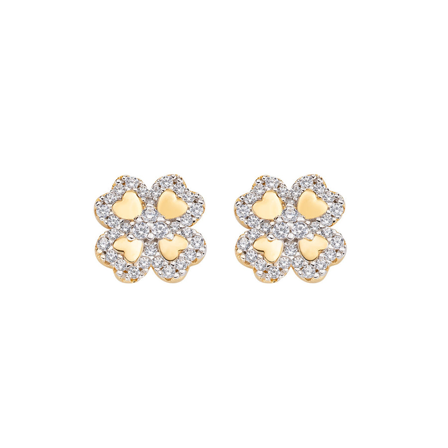 Orecchini Amen donna in argento dorato con quadrifoglio EQCLGBZ